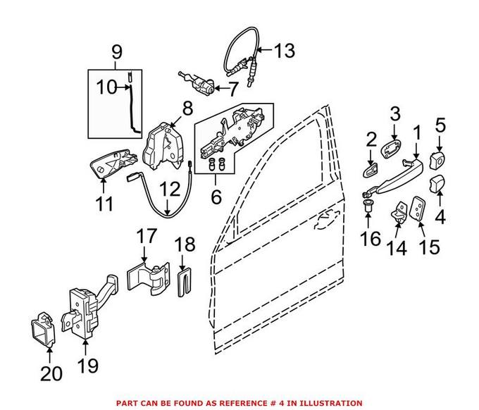 BMW Exterior Door Handle Cover = Front Passenger Side 51217161422